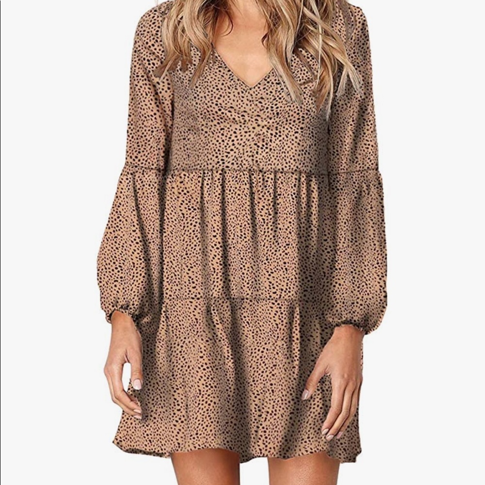 Tan and black dress